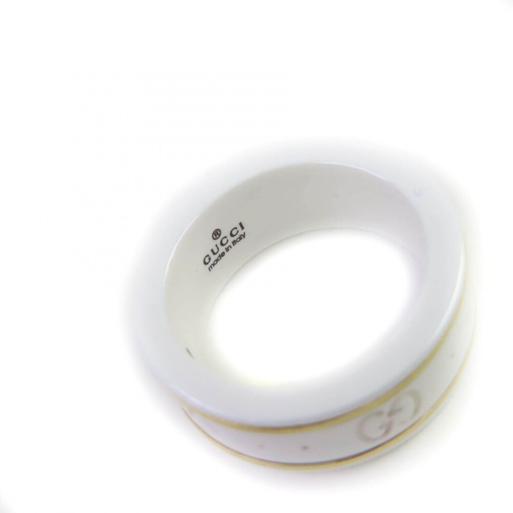 GUCCI Icon Ring, 18K White Gold, Ceramic, 4.5g, Made in Italy, Approx. Japane... - Picture 7 of 11